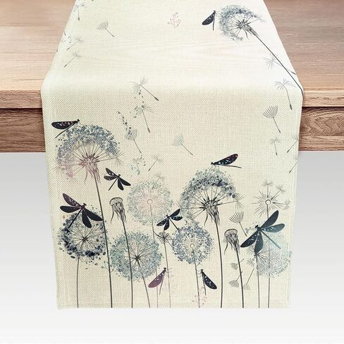 Spring Summer Leaves and Flowers Table Runners, Seasonal Fruit Lemon Kitchen Dining Table Decor, Linen Long Yellow Green Farmhouse Table Decoration Runners 13X72 in in Kuwait