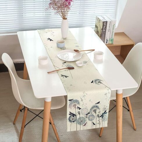 Spring Summer Leaves and Flowers Table Runners, Seasonal Fruit Lemon Kitchen Dining Table Decor, Linen Long Yellow Green Farmhouse Table Decoration Runners 13X72 in in Kuwait