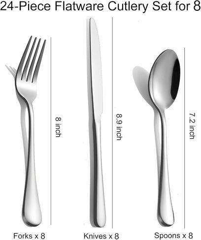 60-Piece Silverware Set for 20 - Stainless Steel Flatware Cutlery Set, Mirror Polished Flatware Set Include Forks Spoons Knives for Home Wedding Restaurant, Dishwasher Safe, Silver, 60 PCS in Saudi Arabia