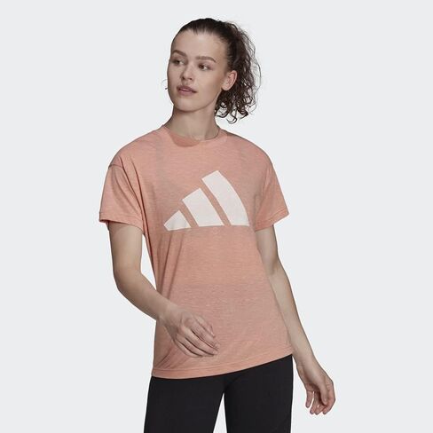 Adidas Women's Plus Size Sportswear Winners 2.0 T-Shirt, Ambient Blush Melange, 2X in Saudi Arabia
