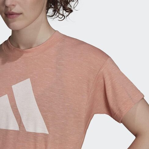 Adidas Women's Plus Size Sportswear Winners 2.0 T-Shirt, Ambient Blush Melange, 2X in Saudi Arabia