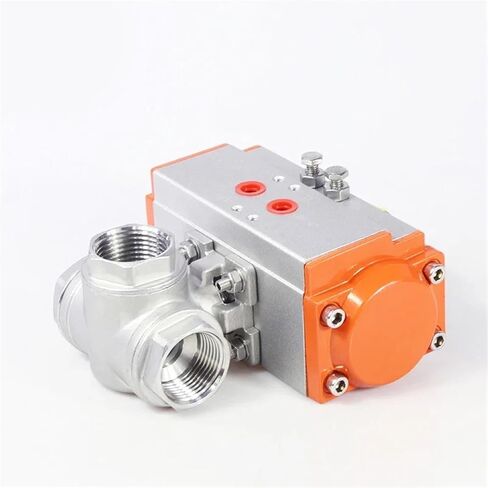 Pneumatic internal thread three-way ball valve T type L type cut-off reversing valve DN8 DN10 DN15 304 stainless steel wire port(DN20,L type) in Saudi Arabia