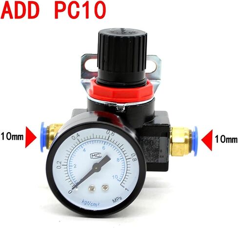 BR3000 G3/8 inch Pressure Regulator, mini air Pressure Relief Control, Compressor Regulator, Processing Device with Instrument(BR3000 add PC6) in Saudi Arabia