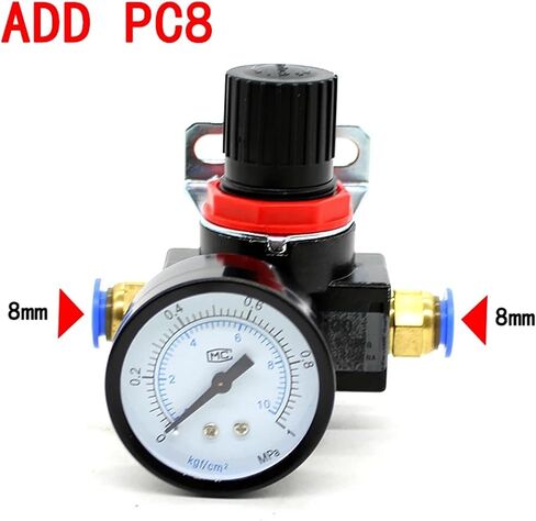 BR3000 G3/8 inch Pressure Regulator, mini air Pressure Relief Control, Compressor Regulator, Processing Device with Instrument(BR3000 add PC6) in Saudi Arabia