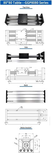 X-Y-Z Axis Linear Rail Guide Slide Stage 50mm Ballscrew SFU1204 1605 1610 (150mm SFU1605) in Saudi Arabia
