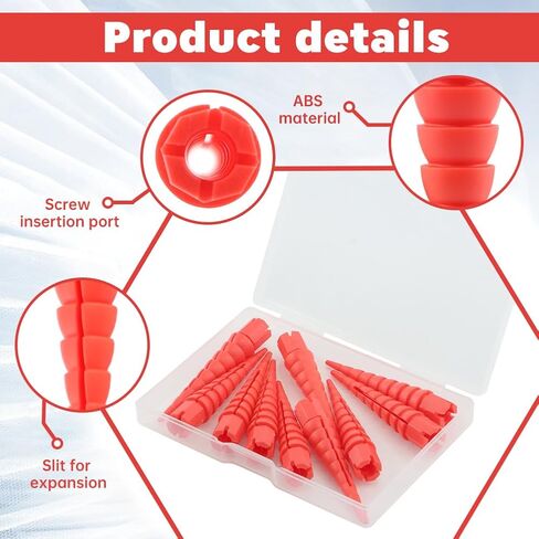 10 Pcs Wood Anchor Stripped Screw Hole Repair, for Wood, Door, Fixing Striped Screw Holes, Fits Sizes 2 to 16, Nail Holes from Stripped to Gripped (Color:Blue) in Saudi Arabia
