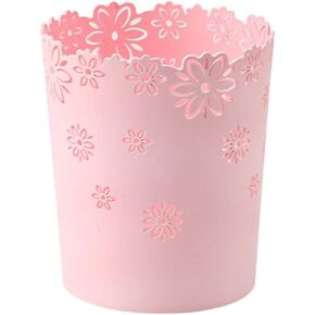 VIUJUH Wastebasket, Hollow Flower Shape Plastic Lidless Wastepaper Baskets Trash Can-M A2301 in Kuwait