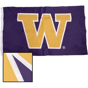 Desert Cactus University of Washington Flag - 3 × 5 قدم المطرز نايلون لافتة للاستخدام الداخلي/الخارجي ، وتصميم Huskies ، للأحداث والديكور المنزلي (المطرزة 2) in Kuwait