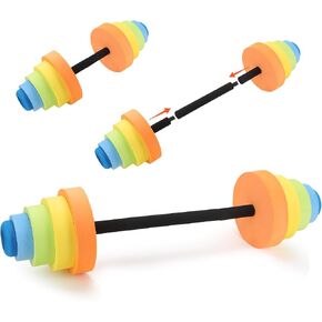 Adjustable 30.7" Aquatic Exercise Dumbbells Water Dumbbell Pool Resistance Aquatic Fitness Swim Barbell with 4 High-density EVA Foam for Water Aerobics Weight Loss in Saudi Arabia