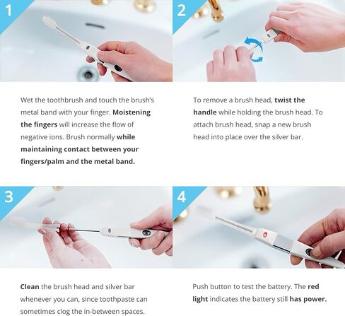 IONIC KISS Ionic Toothbrush [Body] with Superfine Soft Bristles Extended Filament Made in Japan, Interchangeable Brush Heads Compatible with All IONPA Brushes EXH21 in Kuwait