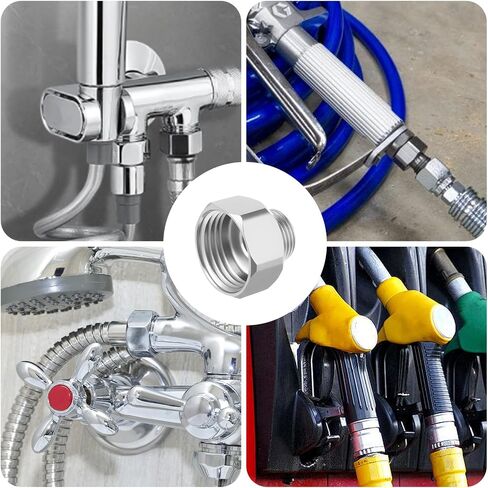4 PCS 1/2 Female To 3/8 Male Reducer Compression Fitting Brass and Stainless Steel Water Line Adapter with Rubber Washer & Tape Leak-Proof Compression Pipe for Kitchen Bathroom RV Faucet Supply Hose in Saudi Arabia