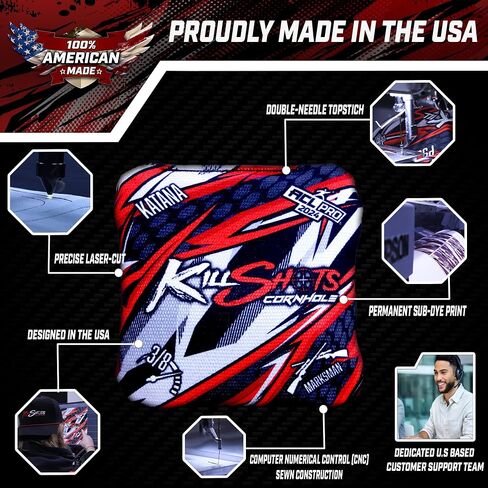 Killshots Cornhole | Scar-H Series | Limited Edition | ACL Certified Cornhole Bags | Premium Quality | Dual-Speed | Durable & Weather Resistant | Set of 4 Bags in Saudi Arabia