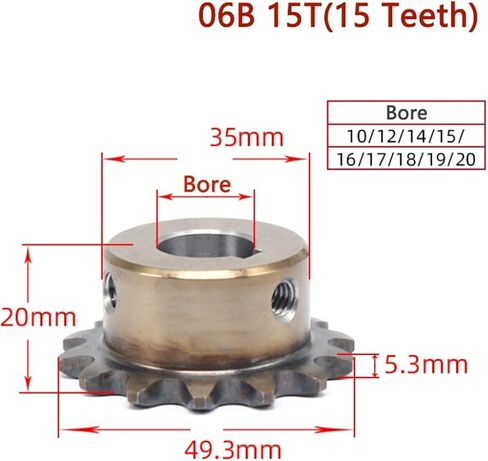 Steel Motor Drive Gear 1pcs 16T 06B Precision Industrial Drive Sprocket Wheel 16 Teeth Steel Chain Gear Bore 10 12 14 15 16 17 18 19-25mm(25mm (Keyway 8mm)) in Saudi Arabia
