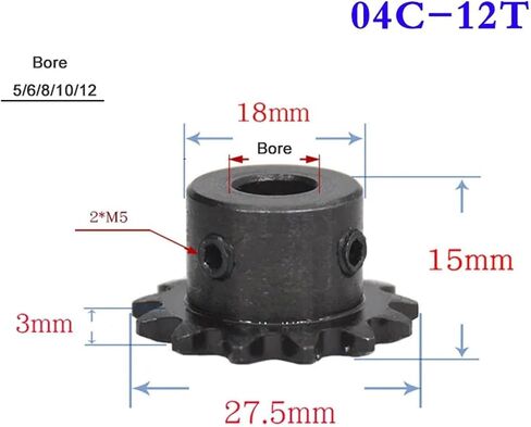 ترس محرك الصلب 1pcs 12 25 30 35 40 أسنان 04C سريعة العجلة العجلة تجويف 8 مم مع سلك أعلى (04C - 40 أسنان) in Saudi Arabia