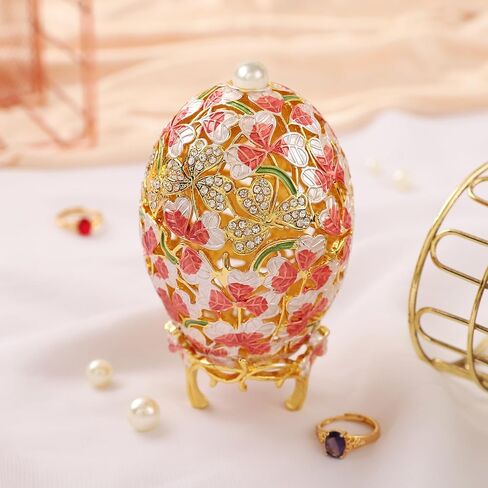 QIFU Hand Painted Easter Egg Style Enamel Trinket Box Unique Gift for Family in Saudi Arabia