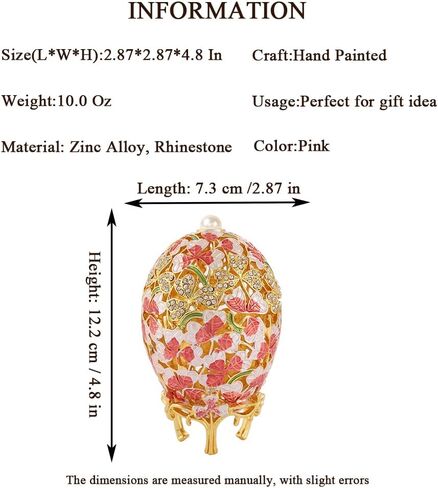 QIFU Hand Painted Easter Egg Style Enamel Trinket Box Unique Gift for Family in Saudi Arabia