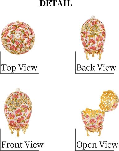 QIFU Hand Painted Easter Egg Style Enamel Trinket Box Unique Gift for Family in Saudi Arabia