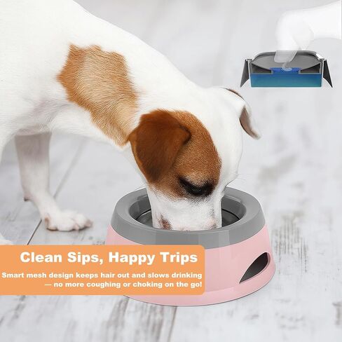 25OZ No Spill Dog Water Bowl, Slobber Stopper, Polypropylene Material, Ideal for Indoor and Outdoor Use in Saudi Arabia