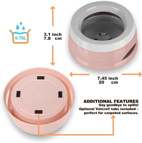 25OZ No Spill Dog Water Bowl, Slobber Stopper, Polypropylene Material, Ideal for Indoor and Outdoor Use in Saudi Arabia