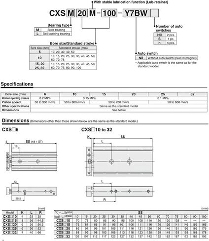 Type CXSM Dual Rod Cylinder Pneumatic Cylinder Double Axis Dual Rod Cylinder CXSM10 CXSM15 CXSM20 CXSM25 CXSM32(Stroke 35mm,CXSM25) in Kuwait