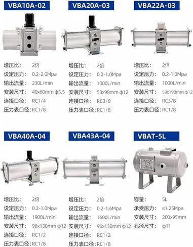 VBA air Pressure Gas Booster Valve Pressure Pump Booster Cylinder Pneumatic Cylinder VBA10A/20A-03/40A-04G(VBA22A-03GN) in Kuwait