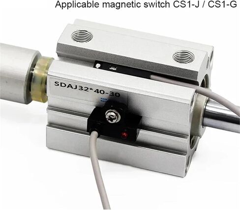 1pcs SDAJ32 Series Adjustable Stroke Air Pneumatic Cylinder 20/30/40/50/75/100 Compact Cylinder -20-30-50-S-B-SB Double Acting(SDAJ32x40-30-S,B (External Thread)) in Kuwait