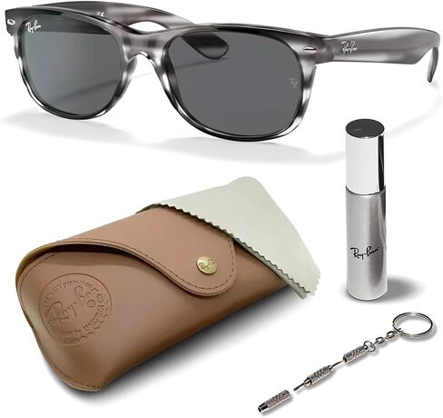 Ray-Ban RB2132 NEW WAYFARER COLOR MIX Square Shape Sunglasses with Official Eyewear Kit Bundle in Saudi Arabia