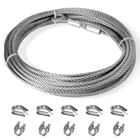 50 قدم 3/8 "كابل حبل الأسلاك من الفولاذ المقاوم للصدأ ، و 7 × 19 حبلا ، وقوة كسر 12000 رطل ، وتشمل مقاطع M10 والبصيارات ، وكابل خط السحاب الثقيل لرفع القوارب ، والونش ، والتزوير in Kuwait