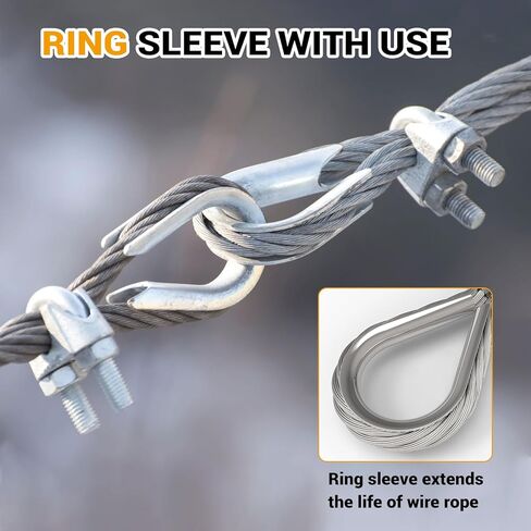 50 قدم 3/8 "كابل حبل الأسلاك من الفولاذ المقاوم للصدأ ، و 7 × 19 حبلا ، وقوة كسر 12000 رطل ، وتشمل مقاطع M10 والبصيارات ، وكابل خط السحاب الثقيل لرفع القوارب ، والونش ، والتزوير in Kuwait