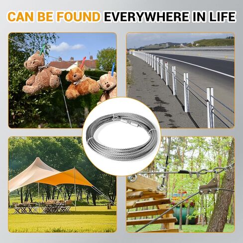 50 قدم 3/8 "كابل حبل الأسلاك من الفولاذ المقاوم للصدأ ، و 7 × 19 حبلا ، وقوة كسر 12000 رطل ، وتشمل مقاطع M10 والبصيارات ، وكابل خط السحاب الثقيل لرفع القوارب ، والونش ، والتزوير in Kuwait