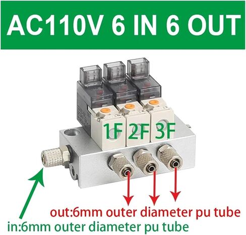 12V 24V 220V مصغرة الصمام الملف اللولبي الهوائي مزيج الضغط الإيجابي الضغط السلبي استخدم 2/3 طريقة صمامات NC (101-110V-6) in Kuwait