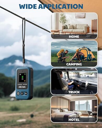 AGT-2309 كاشف أول أكسيد الكربون المحمول ، استفاد من 15 يومًا ، شاشة Mini Co القابلة لإعادة الشحن مع الحبل للسفر والتخييم ، مقياس CO المحمولة مع تنبيهات مسموعة ومرئية ، 0-1000ppm-الأزرق in Kuwait