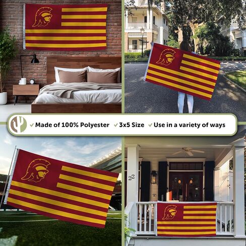 Desert Cactus University of Southern California USC Flag - 3 × 5 أقدام لافتة طروادة ، نسيج متين داخلي/خارجي ، تصميم البوليستر بنسبة 100 ٪ (الأمة على غرار) in Saudi Arabia