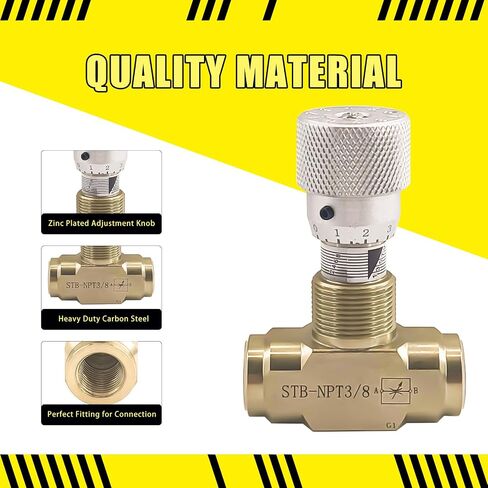 1/2 "NPT صمام إبرة التحكم المستقيم في التدفق للنظام الهيدروليكي ، تجهيزات اتصال ضغط الصلب الكربوني الثقيلة مع مقبض متغير قابل للتعديل in Saudi Arabia