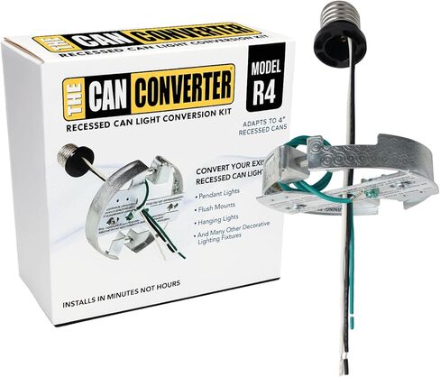 R4 REACROUDE CAN CAN CAN REVILED ALT - تحسين المنزل للعلب 4 بوصة ، محول الأجهزة لضوء تثبيت التدفق ، قلادة معلقة ، وتصنيع الإضاءة ، تصل إلى 50 رطلاً ، معتمدة من UL in Kuwait