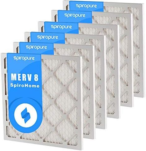 SpiroPure 17.5X17.5X1 MERV 8 Pleated Air Filters - Made in USA (6 Pack) in Saudi Arabia