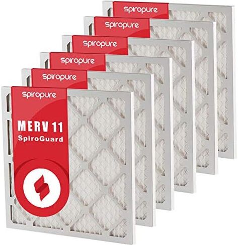 SpiroPure 17.5X17.5X1 MERV 8 Pleated Air Filters - Made in USA (6 Pack) in Saudi Arabia