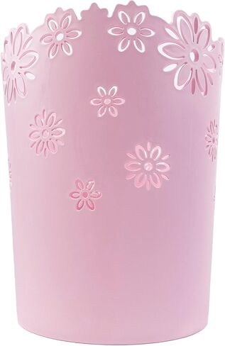 VIUJUH Wastebasket, Hollow Flower Shape Plastic Lidless Wastepaper Baskets Trash Can-M A2301 in Kuwait
