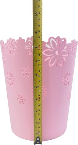 VIUJUH Wastebasket, Hollow Flower Shape Plastic Lidless Wastepaper Baskets Trash Can-M A2301 in Kuwait