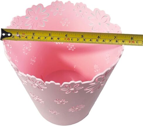 VIUJUH Wastebasket, Hollow Flower Shape Plastic Lidless Wastepaper Baskets Trash Can-M A2301 in Kuwait