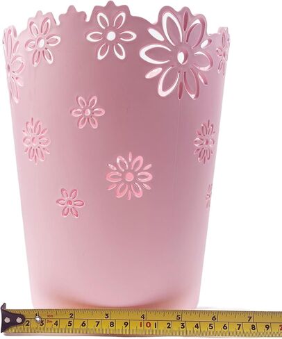 VIUJUH Wastebasket, Hollow Flower Shape Plastic Lidless Wastepaper Baskets Trash Can-M A2301 in Kuwait