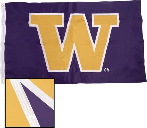 Desert Cactus University of Washington Flag – 3x5 Ft Embroidered Nylon Banner for Indoor/Outdoor Use, Huskies Design, for Events and Home Décor (Embroidered 2) in Saudi Arabia