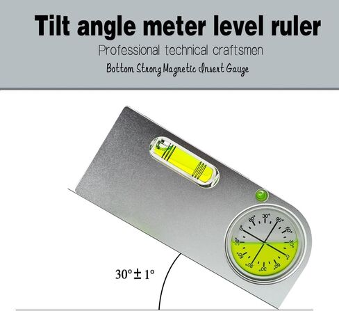 High precision solid aluminum alloy small level ruler, portable mini horizontal bubble magnetic function (85 * 45 * 15mm) in Saudi Arabia