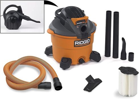 RIDGID Wet Dry Vacuums VAC1200 Heavy Duty Wet Dry Vacuum Cleaner and Blower Vac, 12-Gallon, 5.0 Peak Horsepower Detachable Leaf Blower Vacuum Cleaner with Pro-Grade Hose in Saudi Arabia