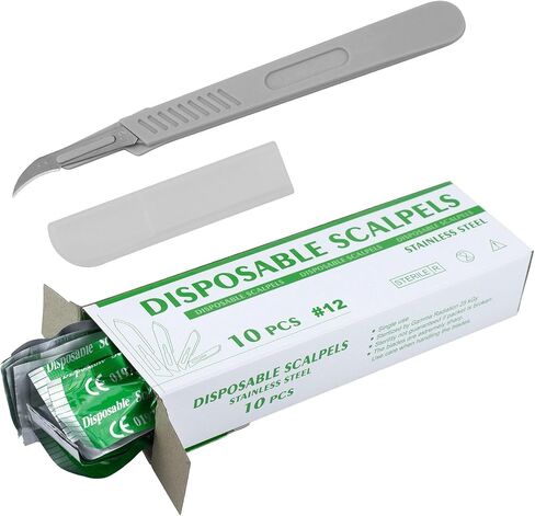 10 PCS طب الأسنان من الفولاذ المقاوم للصدأ الشفرات الجراحية العقيمة من قبل Omnia واحد | القطع الدقيقة ، معبأة بشكل فردي ، وسلامة الاستخدام الواحد ، والاستخدام الحاد والمتين ، والطبية ومتعددة الأغراض in Kuwait