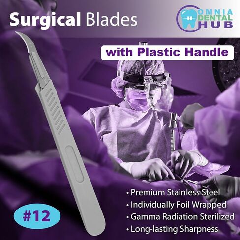 10 PCS طب الأسنان من الفولاذ المقاوم للصدأ الشفرات الجراحية العقيمة من قبل Omnia واحد | القطع الدقيقة ، معبأة بشكل فردي ، وسلامة الاستخدام الواحد ، والاستخدام الحاد والمتين ، والطبية ومتعددة الأغراض in Kuwait