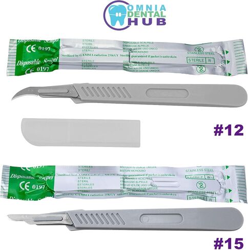 10 PCS طب الأسنان من الفولاذ المقاوم للصدأ الشفرات الجراحية العقيمة من قبل Omnia واحد | القطع الدقيقة ، معبأة بشكل فردي ، وسلامة الاستخدام الواحد ، والاستخدام الحاد والمتين ، والطبية ومتعددة الأغراض in Kuwait