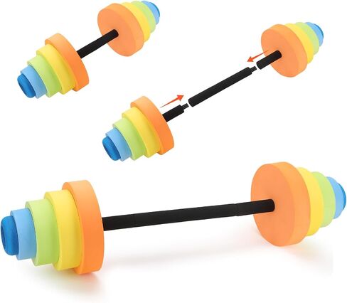Adjustable 30.7" Aquatic Exercise Dumbbells Water Dumbbell Pool Resistance Aquatic Fitness Swim Barbell with 4 High-density EVA Foam for Water Aerobics Weight Loss in Saudi Arabia