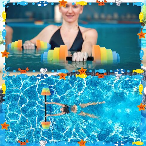 Adjustable 30.7" Aquatic Exercise Dumbbells Water Dumbbell Pool Resistance Aquatic Fitness Swim Barbell with 4 High-density EVA Foam for Water Aerobics Weight Loss in Saudi Arabia