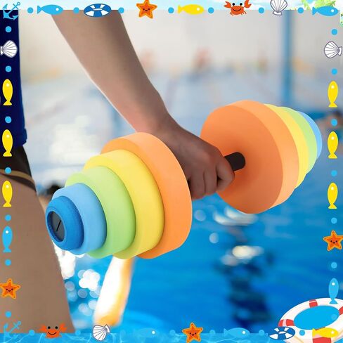 Adjustable 30.7" Aquatic Exercise Dumbbells Water Dumbbell Pool Resistance Aquatic Fitness Swim Barbell with 4 High-density EVA Foam for Water Aerobics Weight Loss in Saudi Arabia
